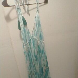 Blue and white maxi dress. Size L or XL